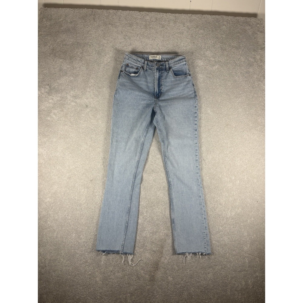 Abercrombie & Fitch Light Blue High Rise Straight Jeans